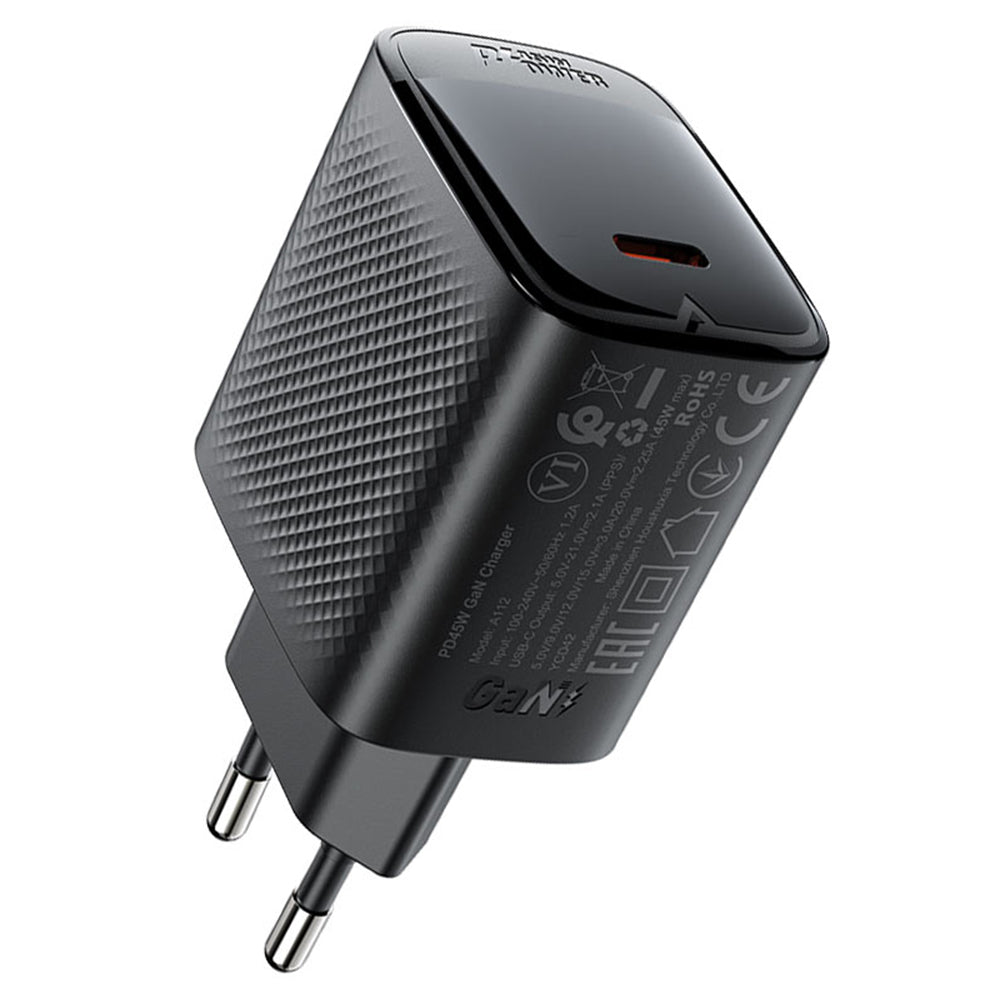 Acefast A112 Network Charger, 45W, 3A, 1 x USB-C, Black