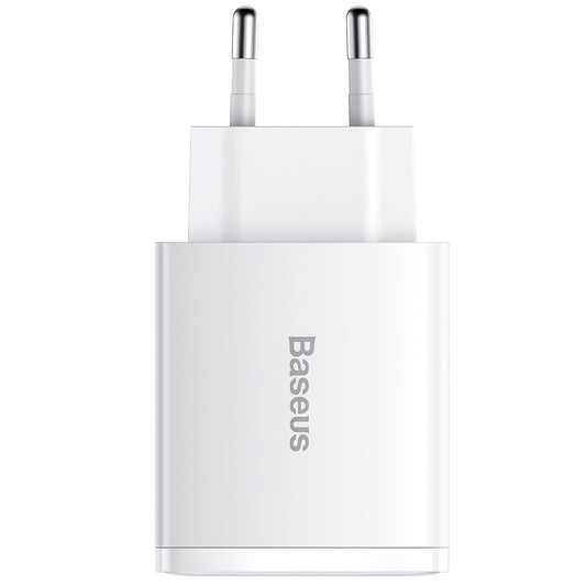Network Charger Baseus Compact, 30W, 1 x USB-C - 2 x USB-A, White CCXJ-E02