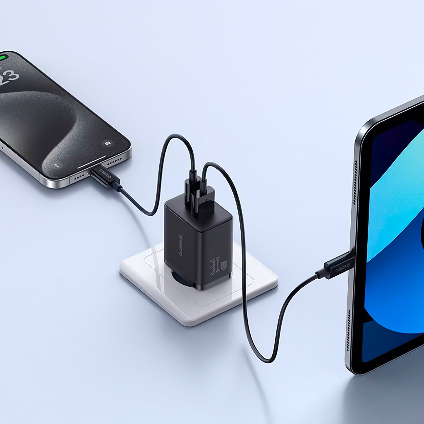 Network Charger Baseus Cube, 30W, 2.4A, 1 x USB-A - 1 x USB-C, Black P10111404113113-00