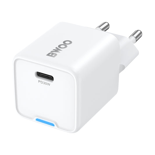 BWOO CDA211 Network Charger, 30W, 3A, 1 x USB-C, White