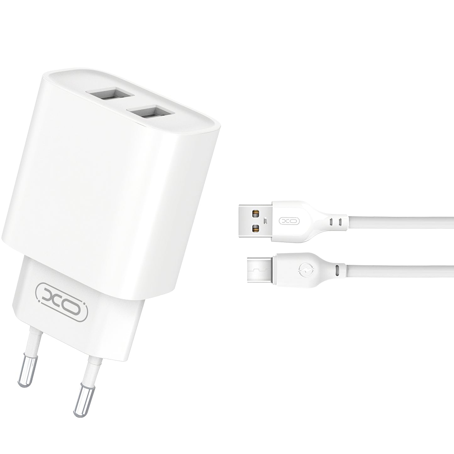 XO Design XO Design BPCE02C USB-C Wired Network Charger BPCE02C, 10.5W, 2.1A, 2 x USB-A, White