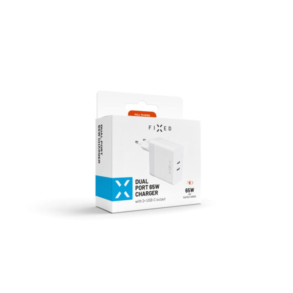 Fixed Network Charger, 65W, 3.25A, 2 x USB-C, White
