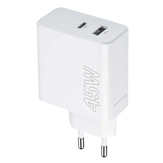 MaXlife Network Charger MXTC-07-45AC, 45W, 3A, 1 x USB-A - 1 x USB-C, White