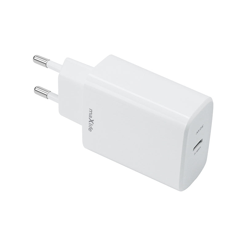 MaXlife Network Charger MXTC-10-30C, 30W, 3A, 1 x USB-C, White