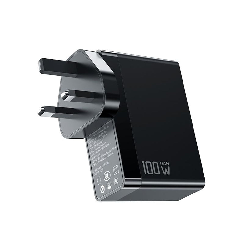 McDodo CH-8101 Pro Nuc AR Power Travel Network Charger, 100W, 5A, 1 x USB-A - 2 x USB-C, Black
