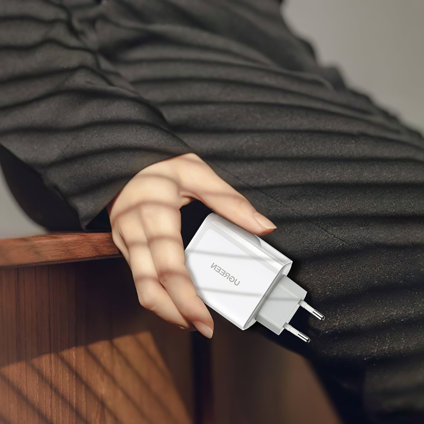Network Charger UGREEN CD170, 36W, 3A, 1 x USB-A - 1 x USB-C, White