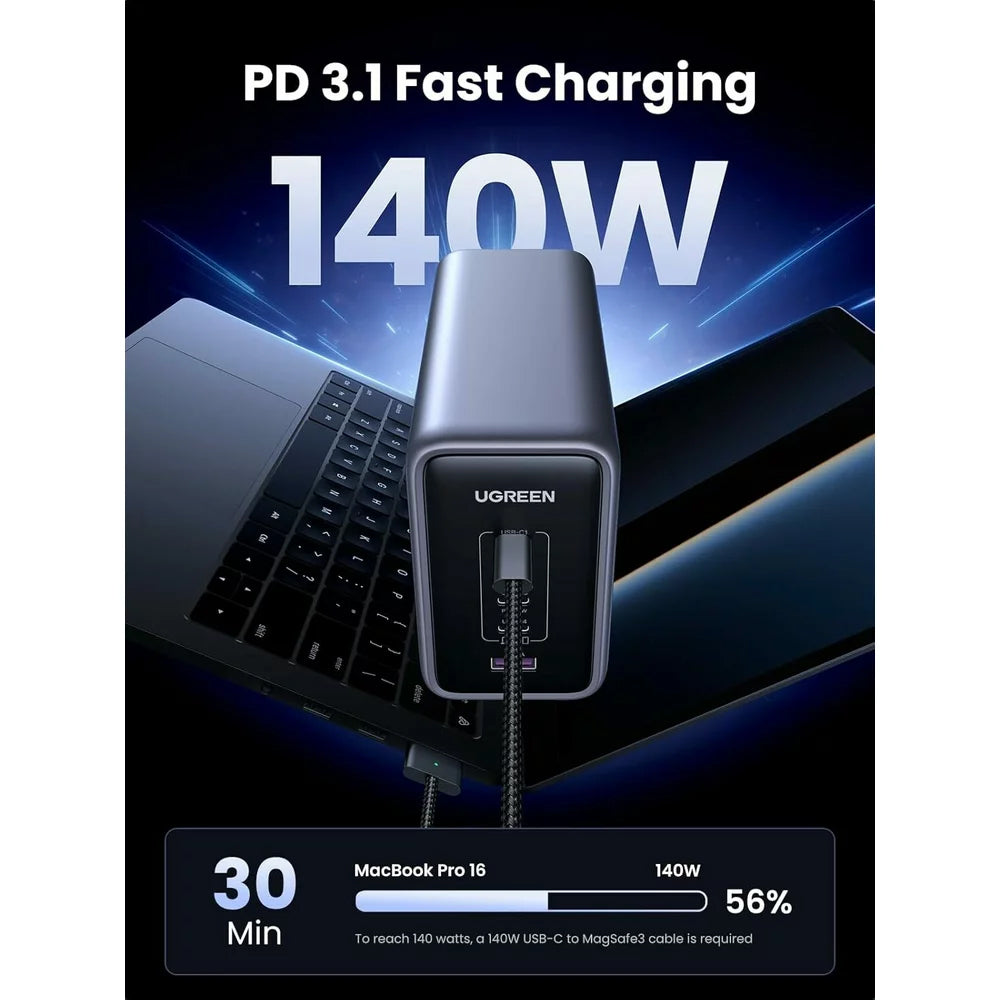 Charger Station UGREEN CD333 Nexode, 300W, 5A, 1 x USB-A - 4 x USB-C, Grey
