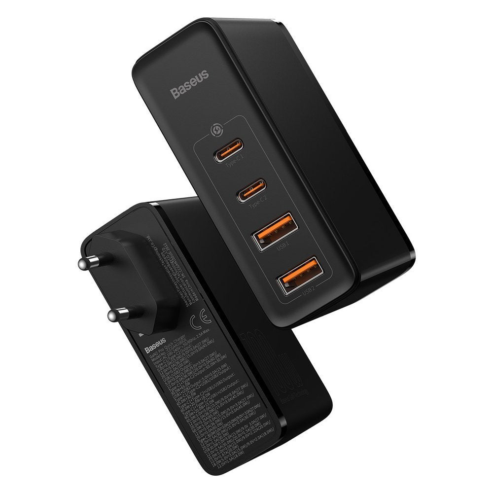 Network Charger Baseus GaN2 Pro, 100W, 5A, 2 x USB-A - 2 x USB-C, Black CCGAN2P-L01