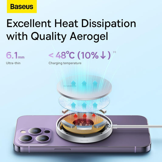 Wireless Network Charger Baseus Simple Simple Mini 3, 15W, 1.67A, Silver CCJJ040012