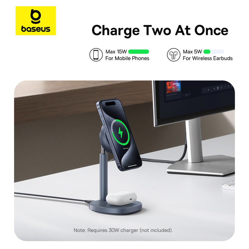 Baseus Orbit 2 Pro 2in1 Wireless Network Charger, 20W, 1.67A, Gray P10273500813-00
