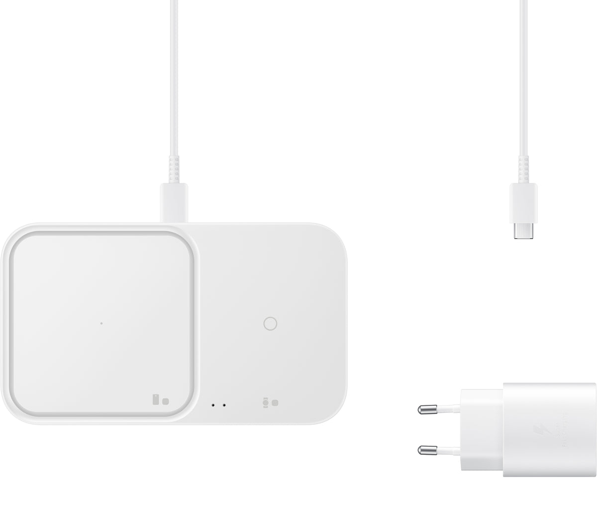 Samsung Duo Wireless Network Charger, 15W, 1.67A, White, Refurbished EP-P5400TWEGEU
