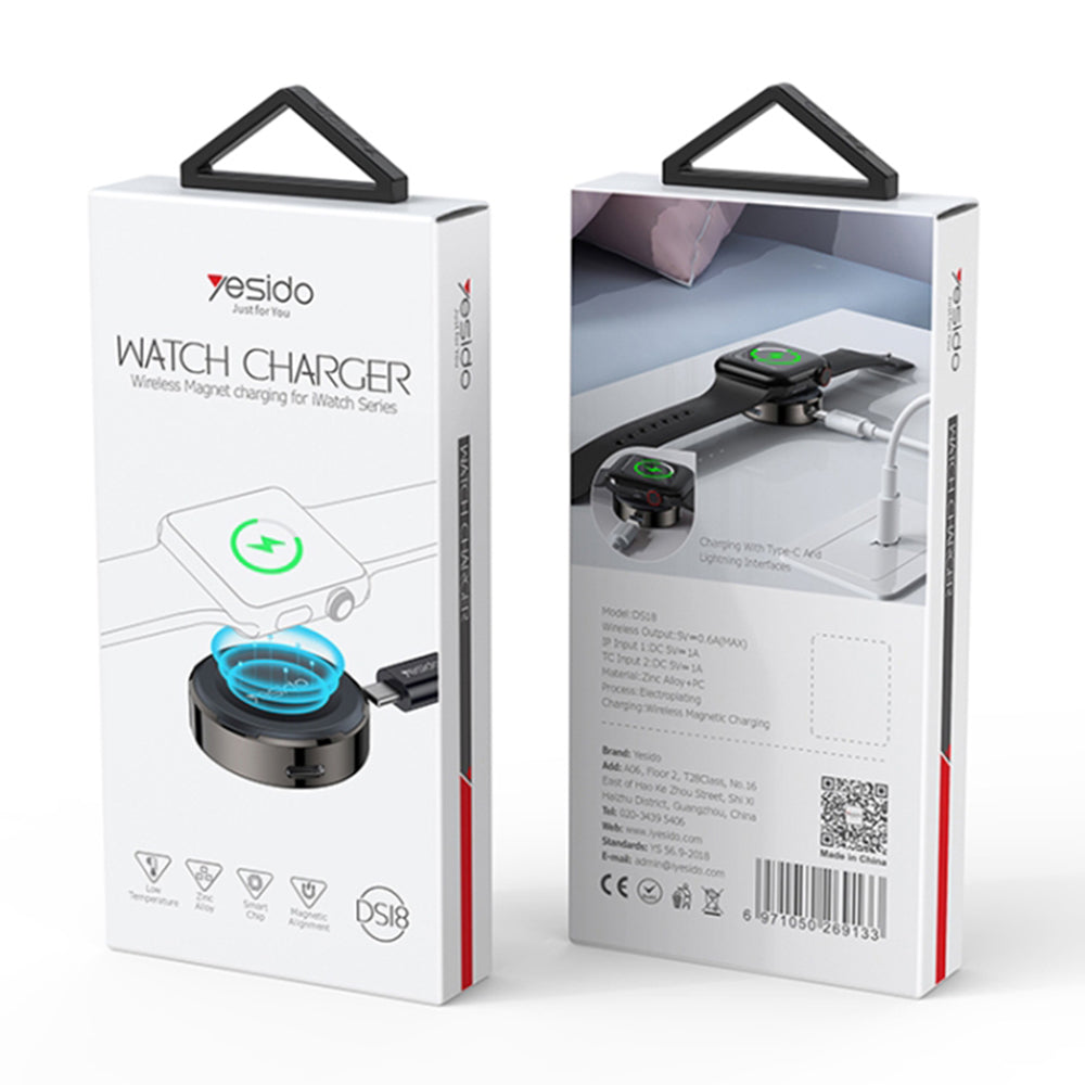 Yesido DS18 Wireless Charger for Apple Watch Series, Black