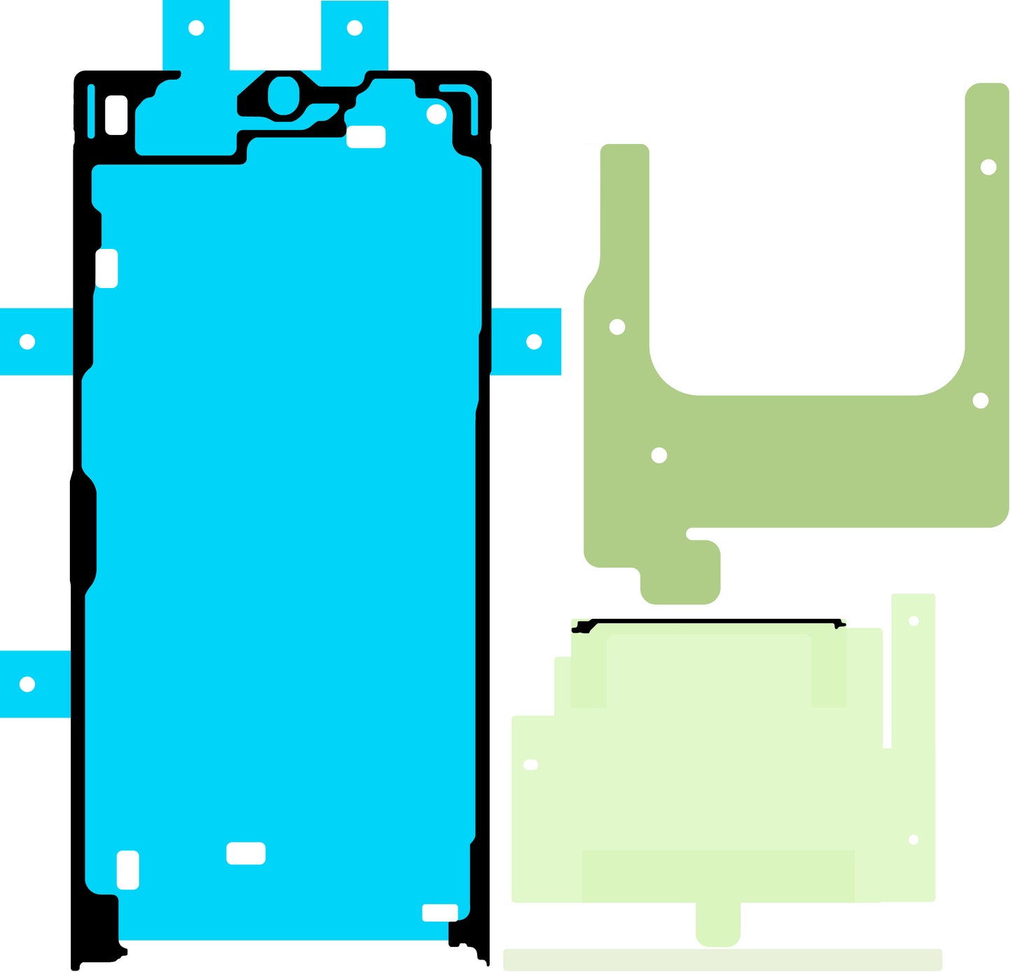 Samsung Galaxy S24 Ultra S928 Display Adhesive Kit, Service Pack GH82-33544A