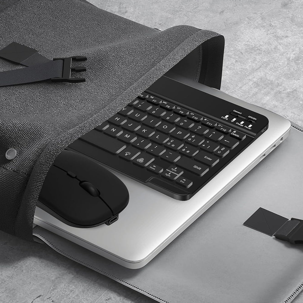 Techsuit AirCombo WKM1 Wireless Keyboard Mouse Kit, BT / Wi-Fi, Black