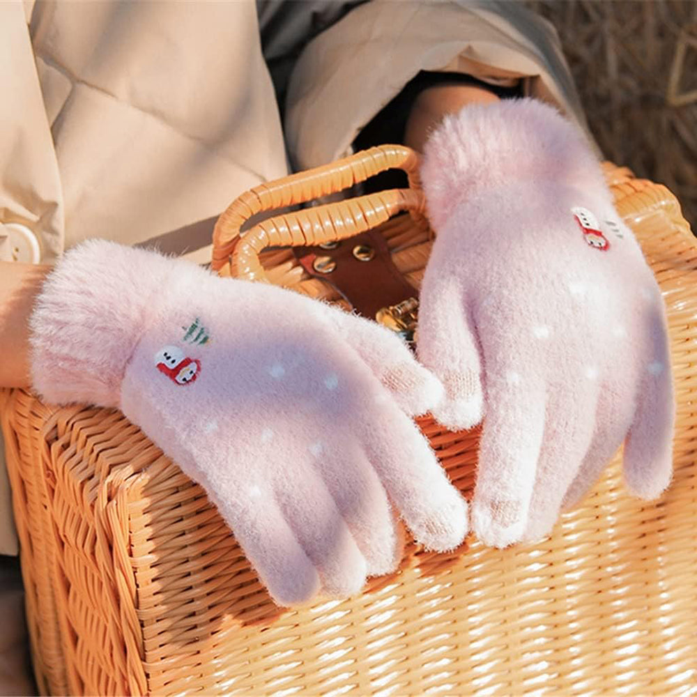 Techsuit Women's Winter Touchscreen Gloves ST0011, Size 17cm, Pink