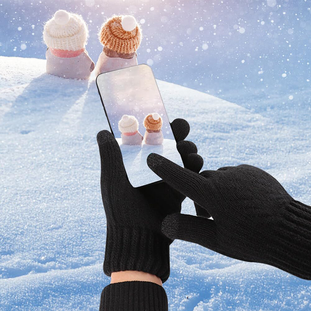Techsuit Women's Winter Touchscreen Gloves ST0015, Size 17cm, Black