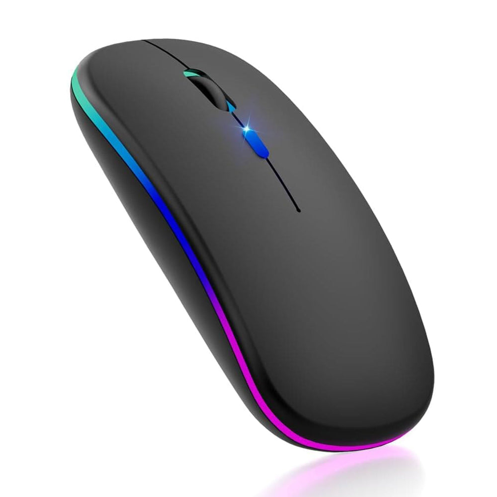 Techsuit M1 Wireless Mouse, RGB, 1600DPI, BT / Wi-Fi, Black