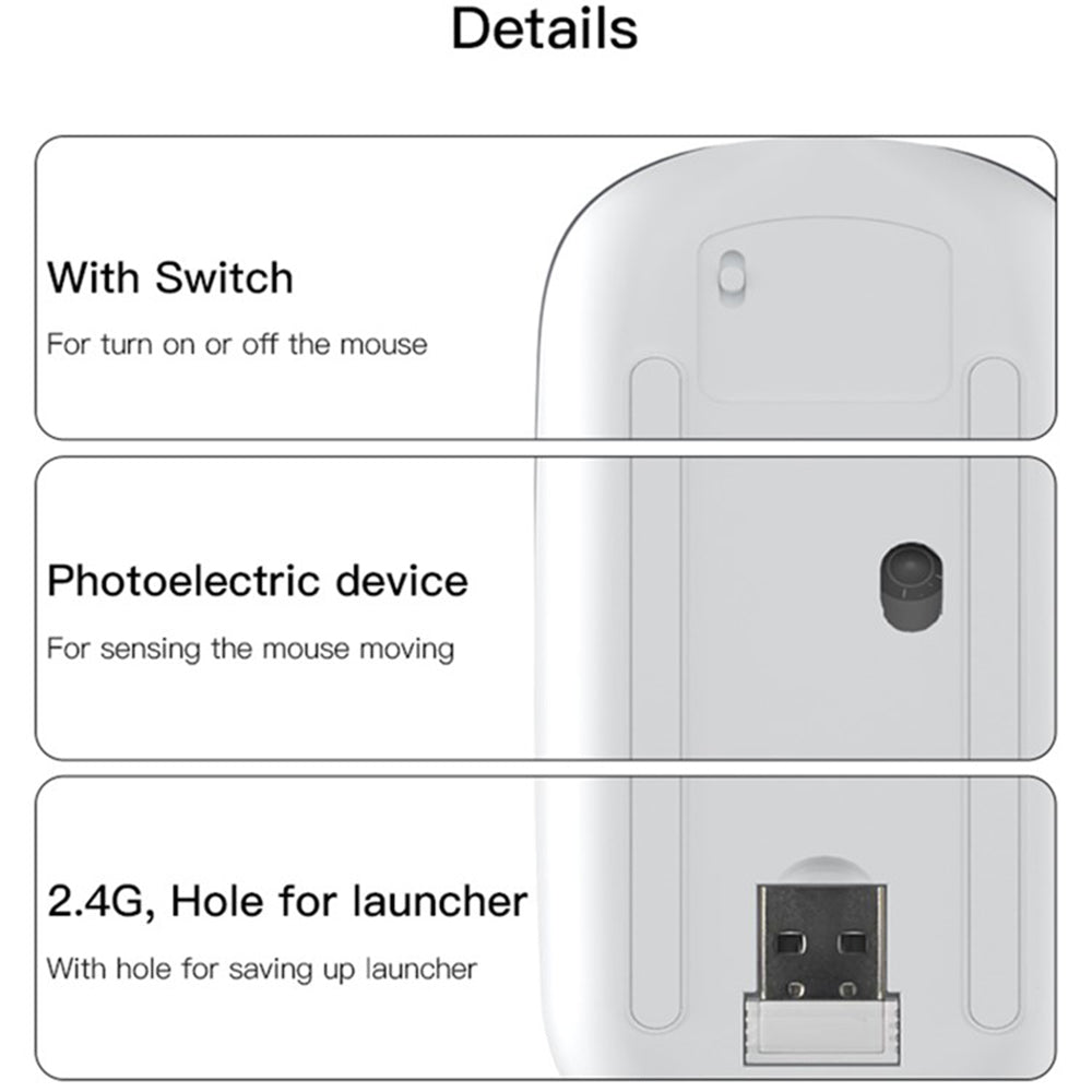 Wireless Mouse Yesido KB15, 800DPI - 1600DPI, Silver