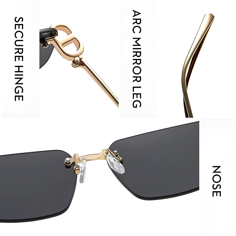 Unisex Techsuit S098 Sunglasses, Gold Black