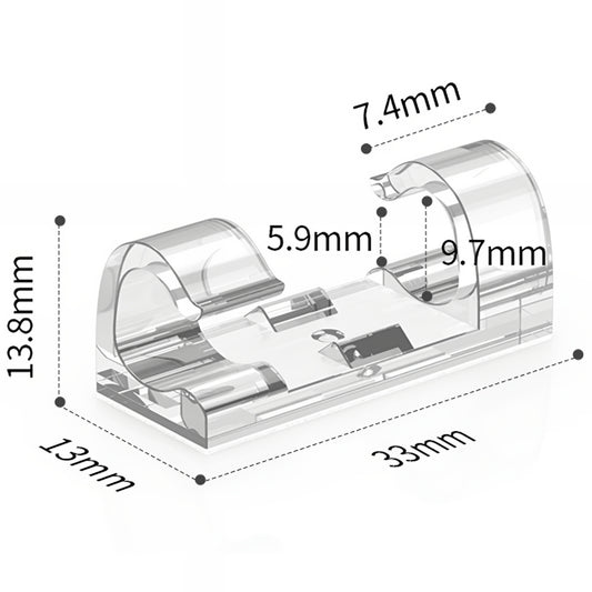CableCreation CT1001 Cable Organizer, Set of 50, Transparent