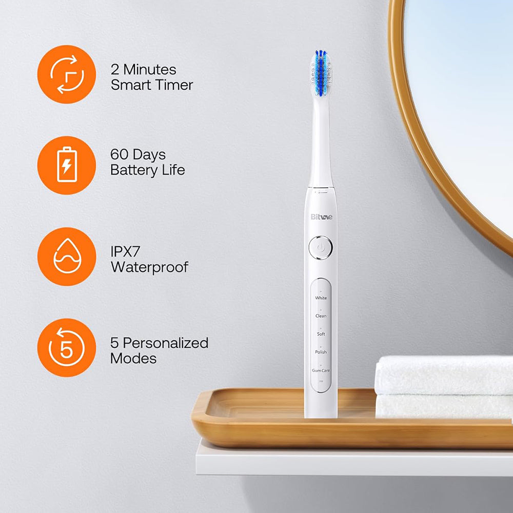 Bitvae D2 Electric Toothbrush, White
