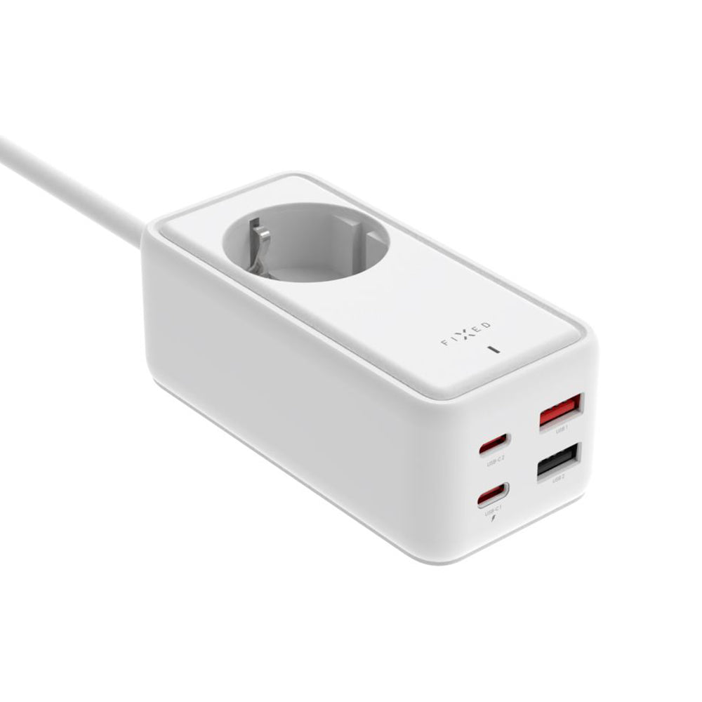 Fixed Extension Cord, 1 x Schuko, White