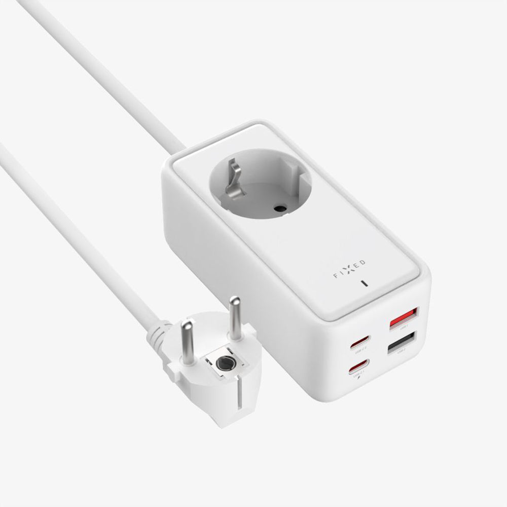 Fixed Extension Cord, 1 x Schuko, White