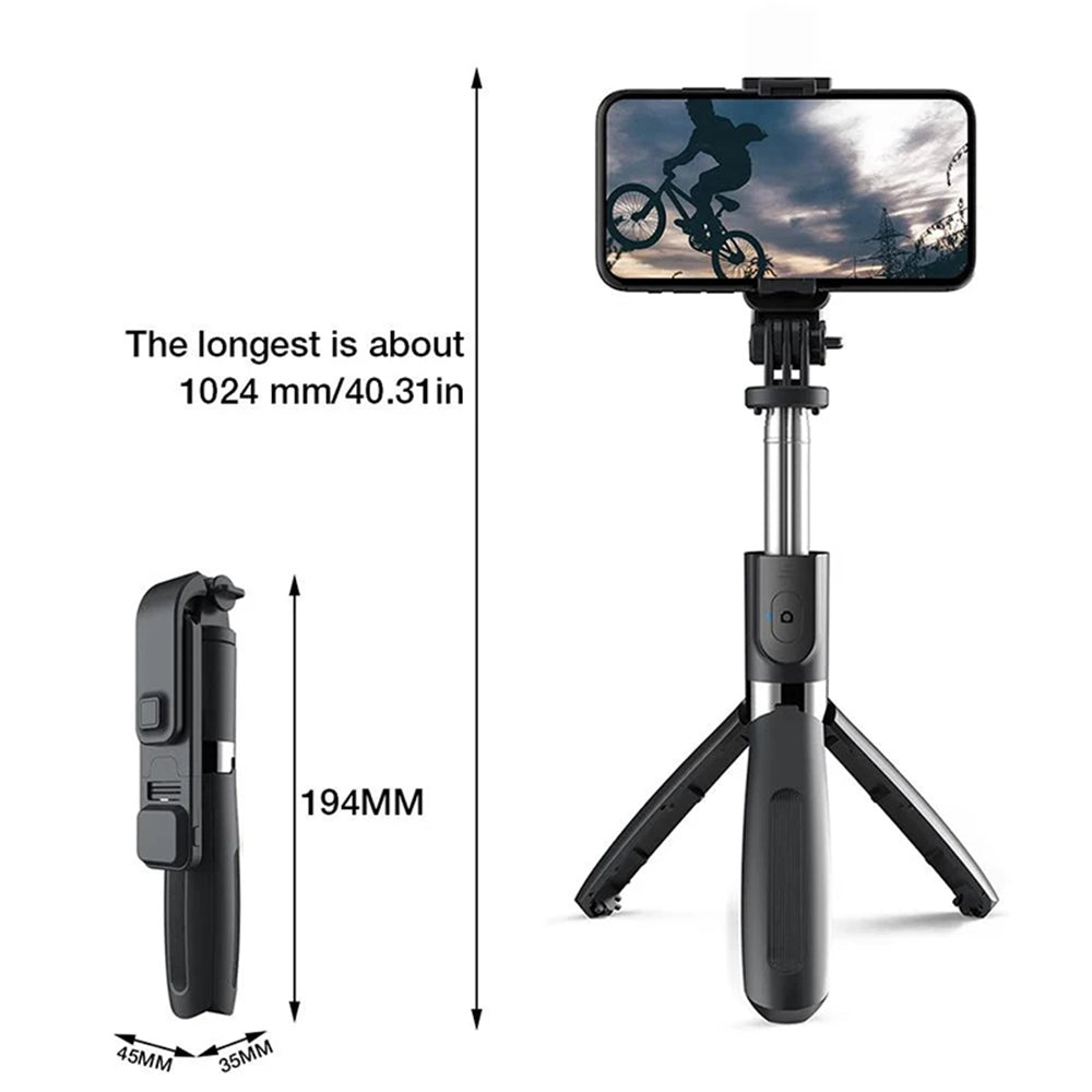 Selfie Stick Bluetooth Techsuit L02s, Universal, Black