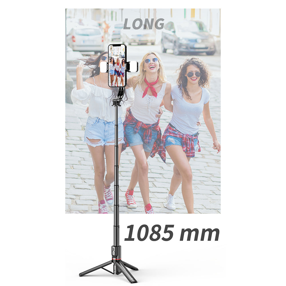 Selfie Stick Bluetooth Techsuit L12D, Universal, Black
