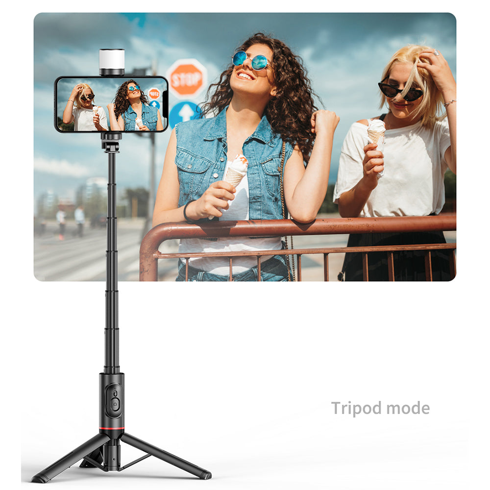 Selfie Stick Bluetooth Techsuit Q12S, Universal, Black
