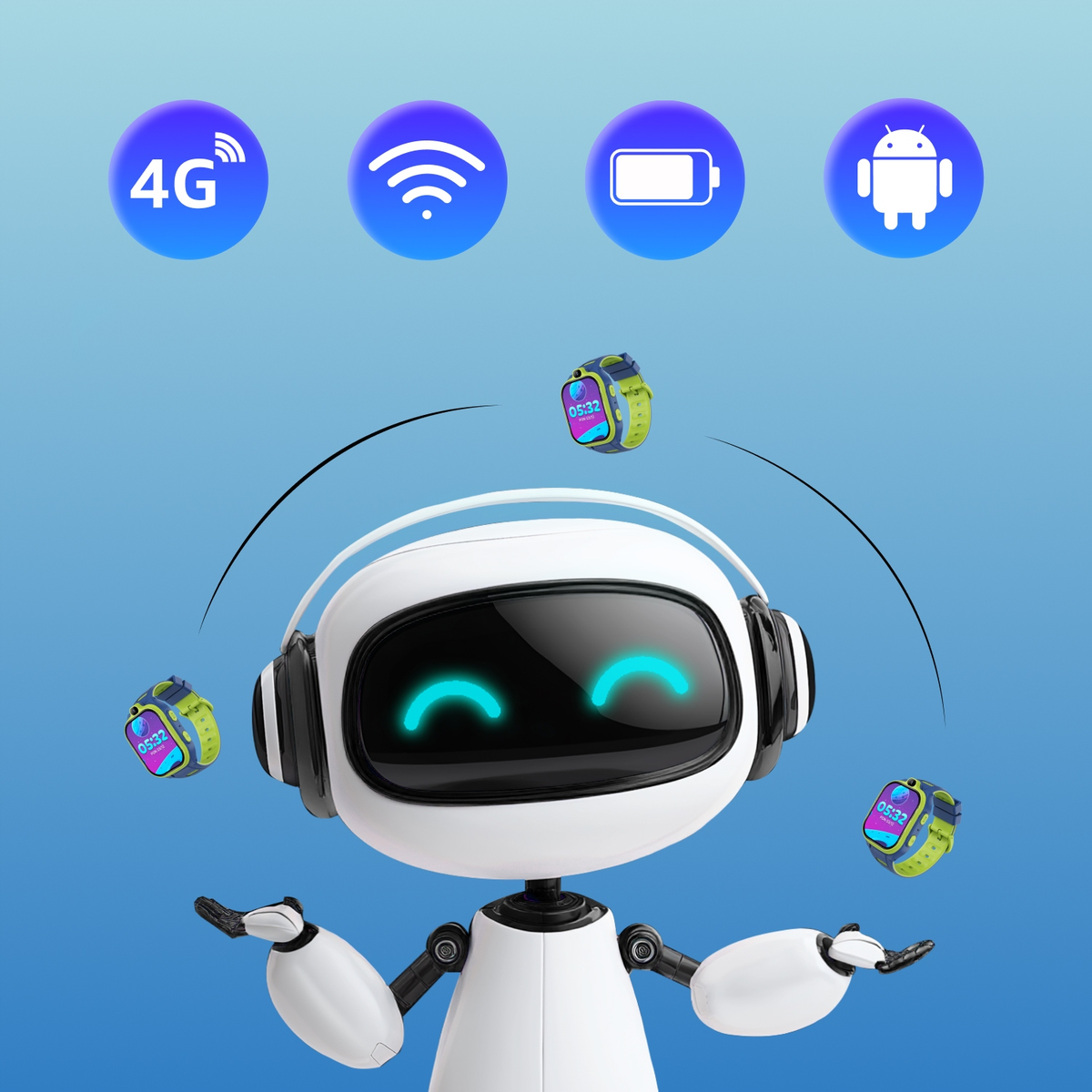 Smartwatch Forever Kids Boost KW-530 Call, Blue