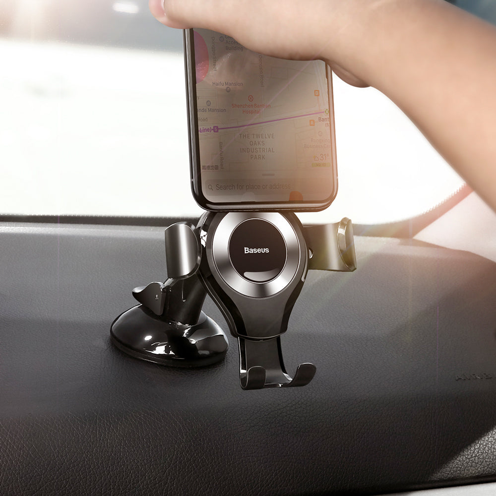 Baseus Osculum Gravity Car Holder, Universal, Silver SUYL-XP0S