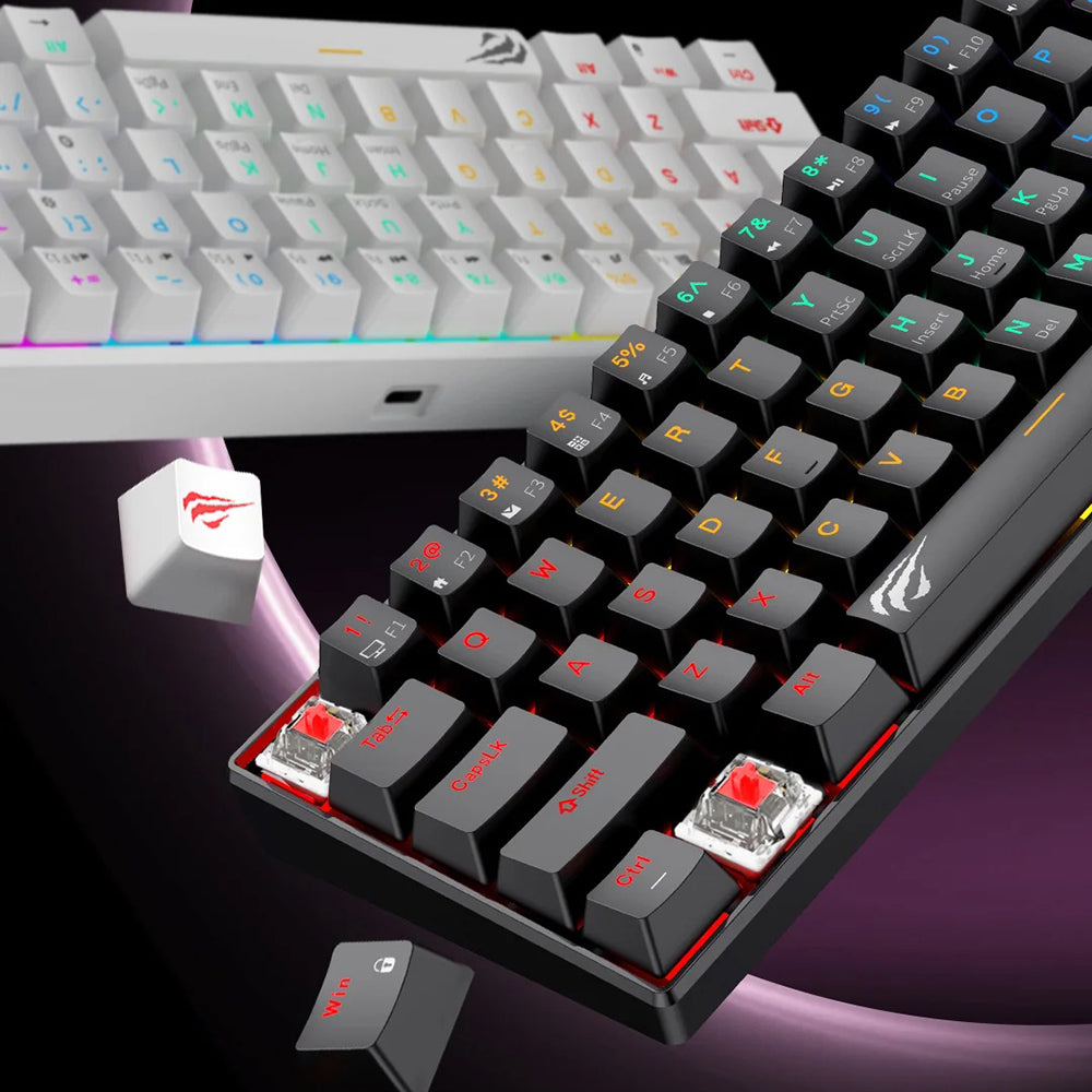 Wired USB Gaming Keyboard HAVIT KB903L, RGB, 1.8m, White