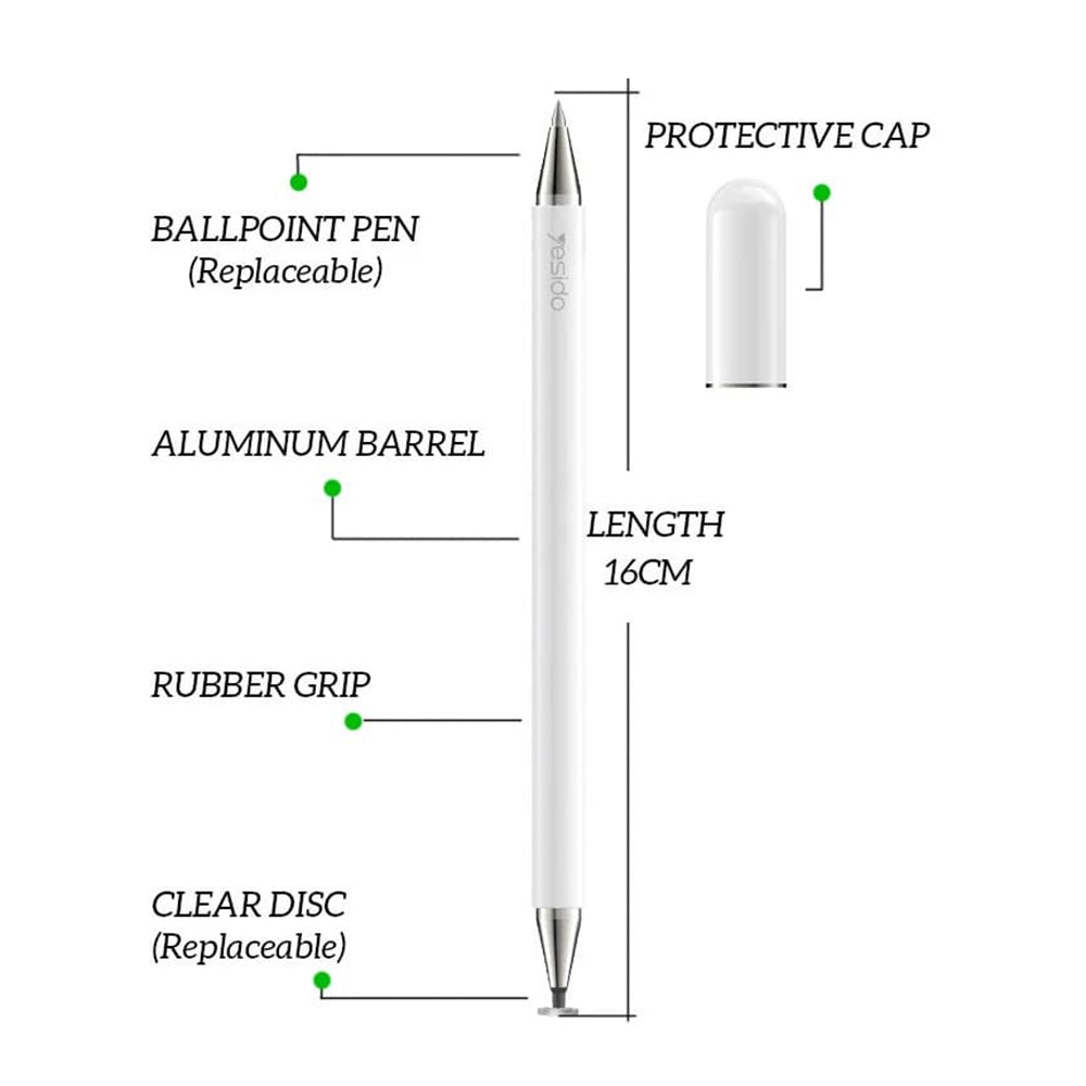 Touch Pen Yesido ST04, 2in1, White