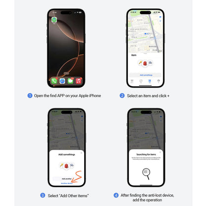 Acefast SmartTag S1 for iOS Series, Set of 4 pieces, Gray