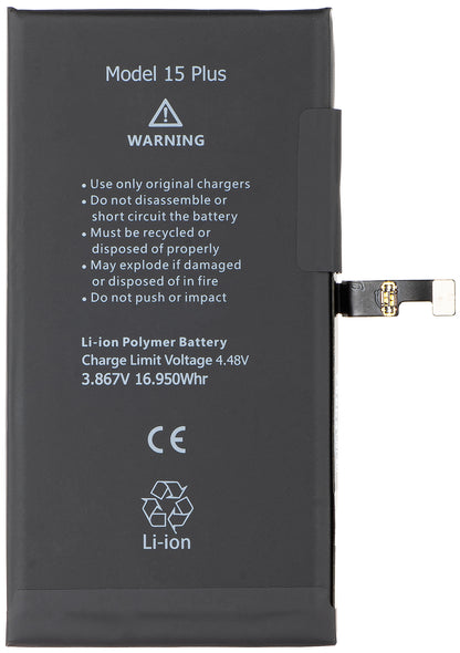 Apple iPhone 15 Plus Battery, with Flex BMS Band integration (no soldering contacts required)