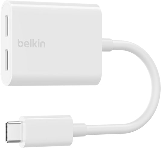 USB-C Audio Adapter - USB-C / USB-C Belkin RockStar, White F7U081btWH
