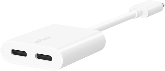 USB-C Audio Adapter - USB-C / USB-C Belkin RockStar, White F7U081btWH