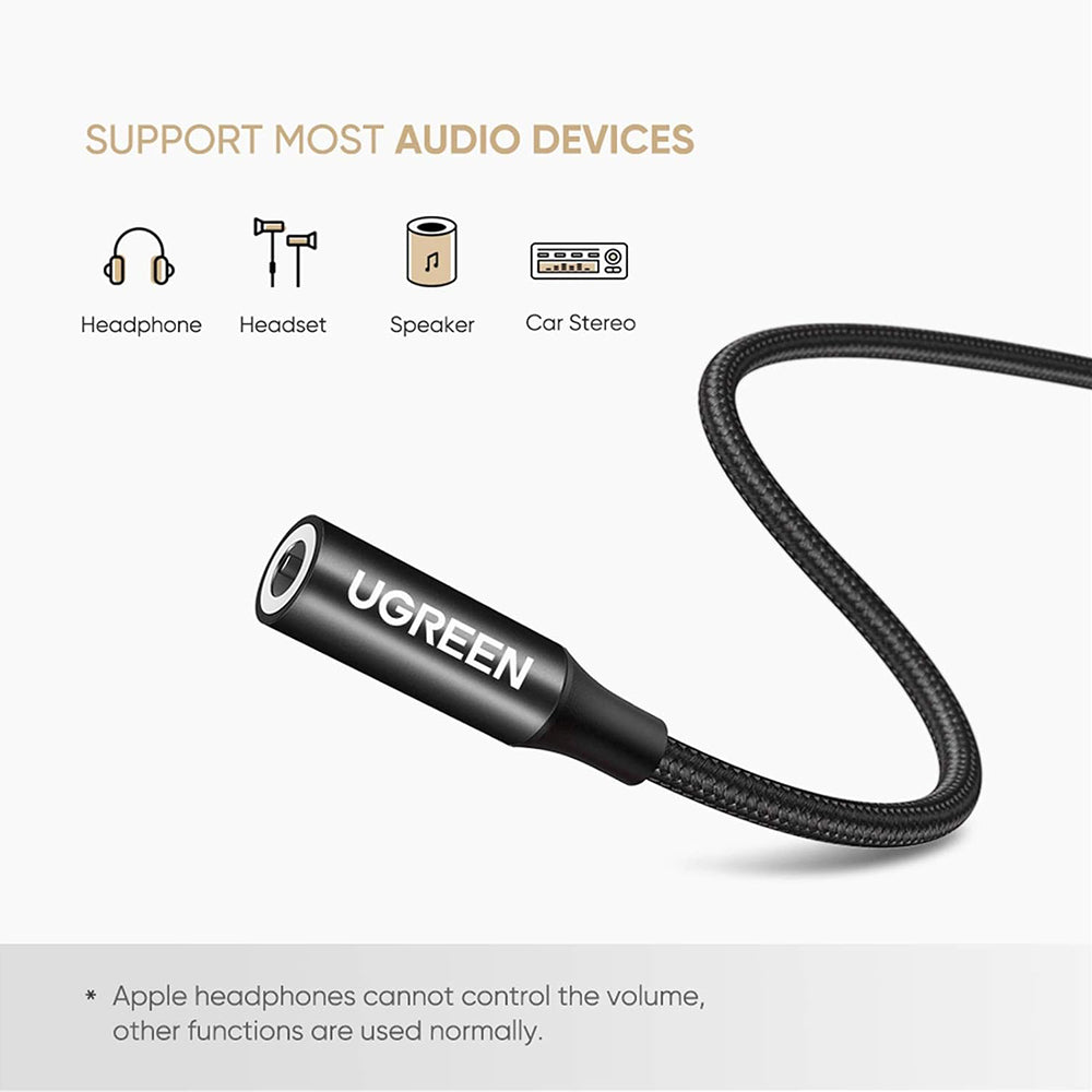 USB-C to 3.5mm Audio Adapter UGREEN AV142, Black