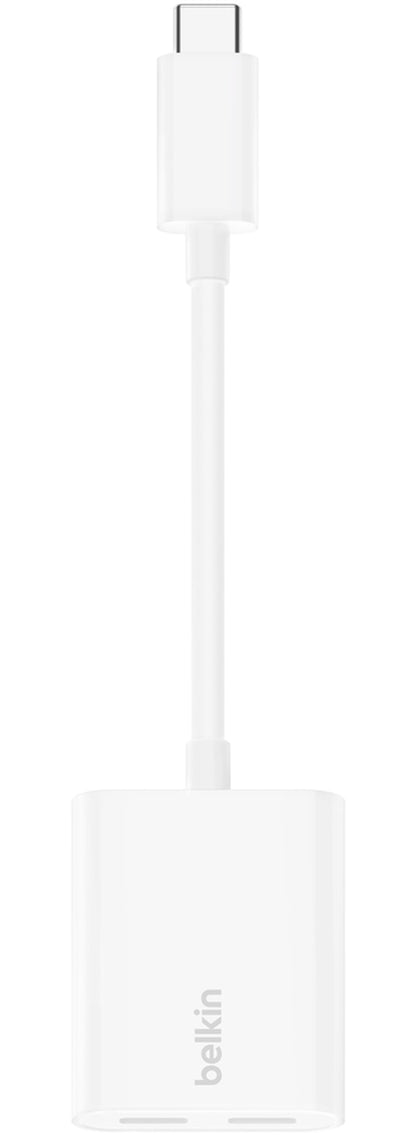 USB-C Audio Adapter - USB-C / USB-C Belkin RockStar, White F7U081btWH
