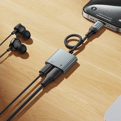 USB-C Audio Adapter - USB-C / USB-C HOCO UPA34A, Gray