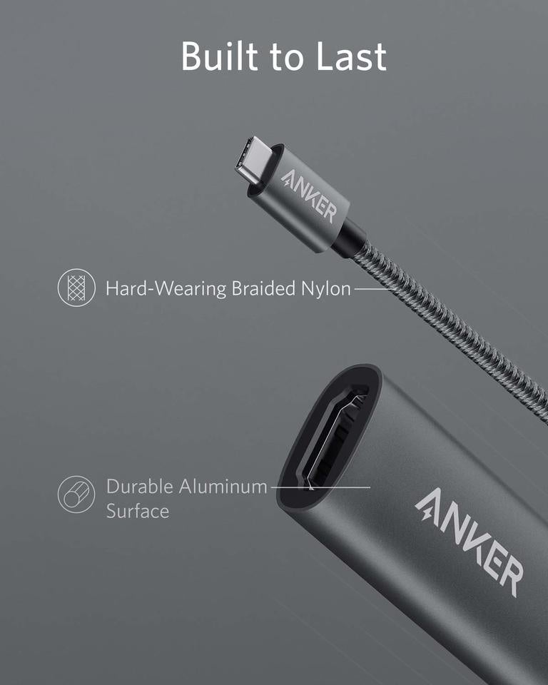 USB-C to HDMI Audio and Video Adapter Anker 310, Gray A83120A2