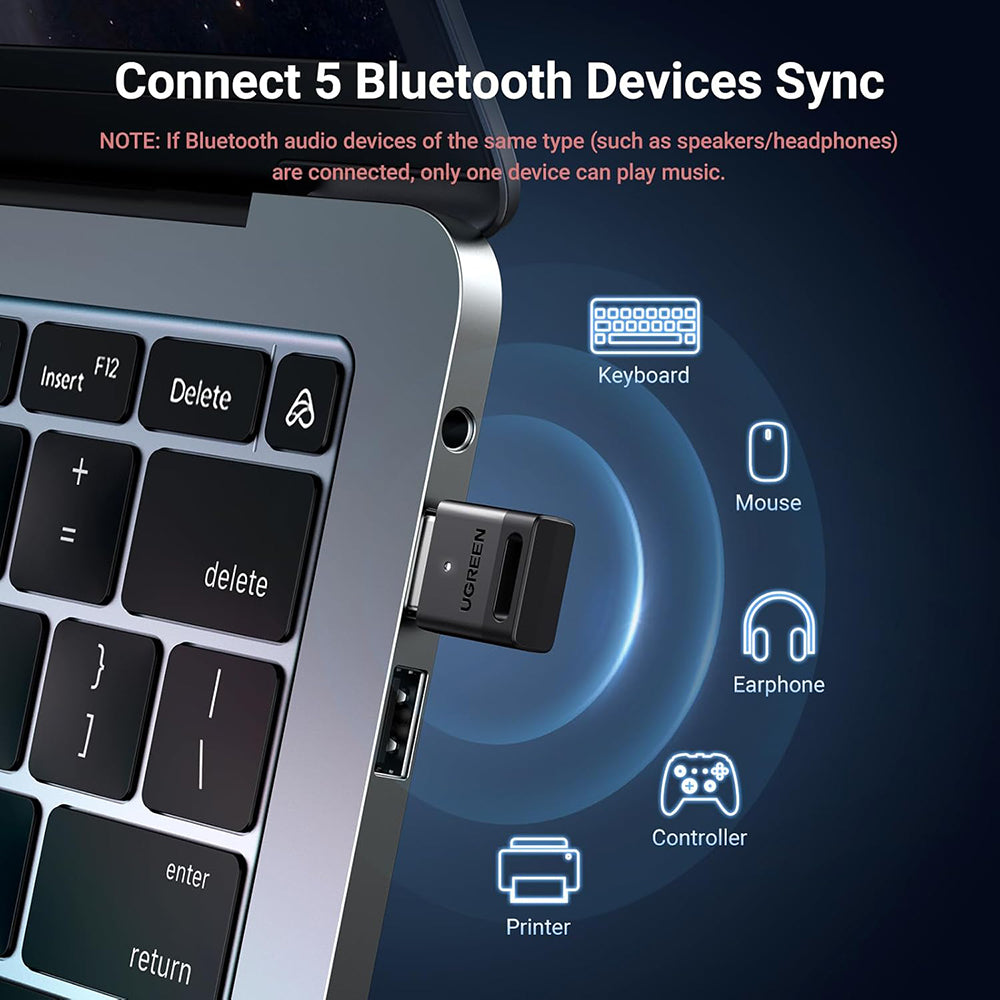 UGREEN CM591 (35995) USB Bluetooth Adapter, Black
