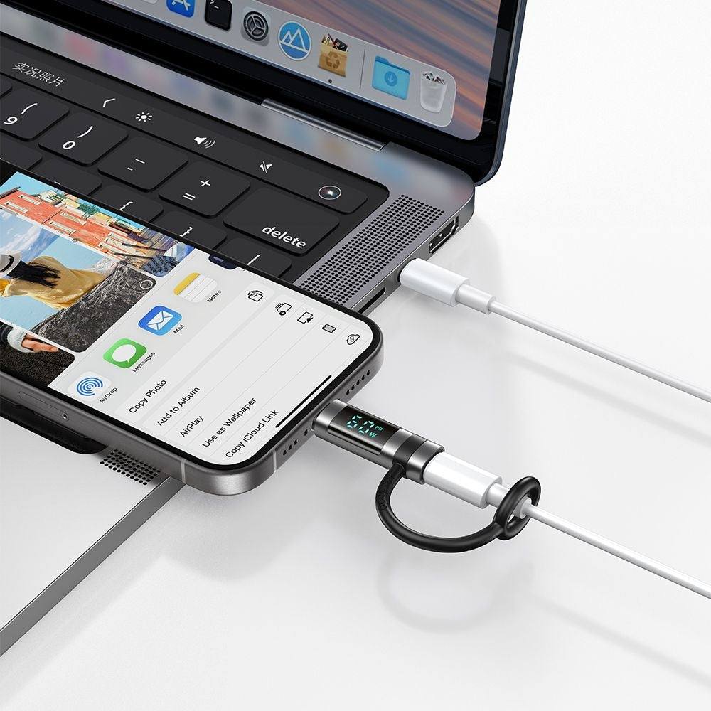 Data and Charging Adapter Lightning - USB-C McDodo OT-0180 Pigeon Display, Black
