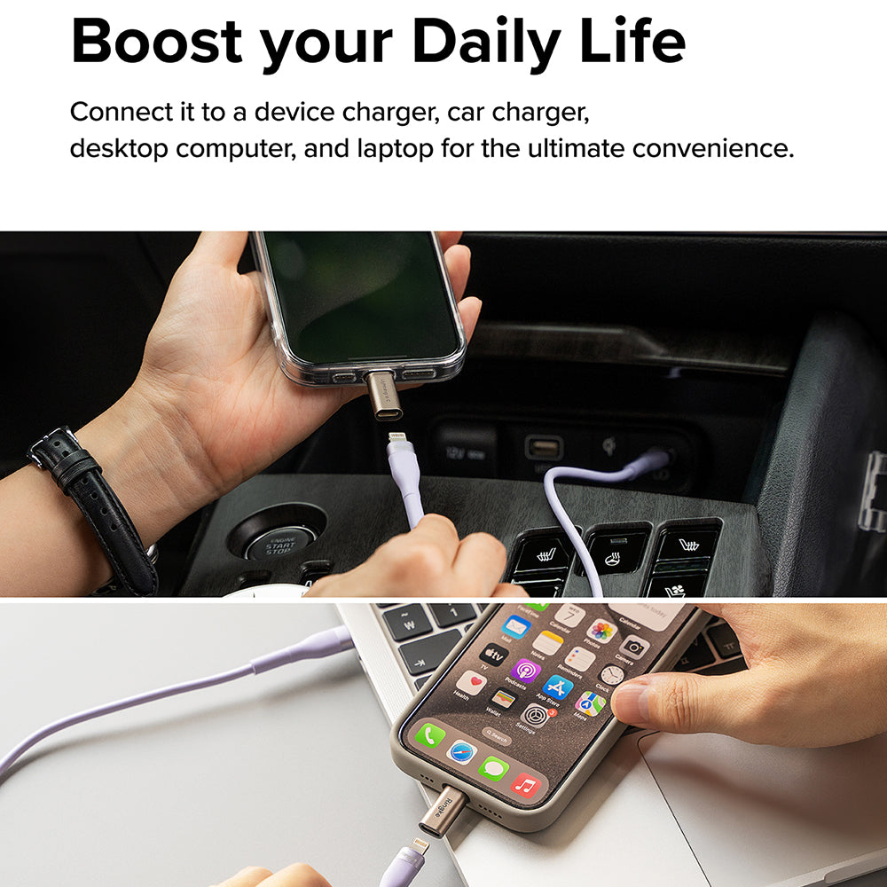 Lightning Data and Charging Adapter - USB-C Ringke, Brown, Set of 2 Pieces