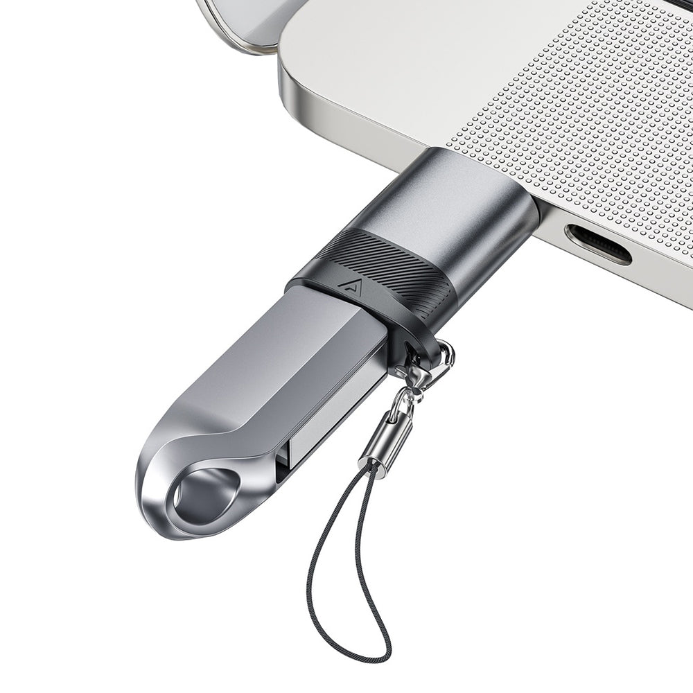 USB-C to USB-A Data and Charging Adapter Acefast J8, Gray