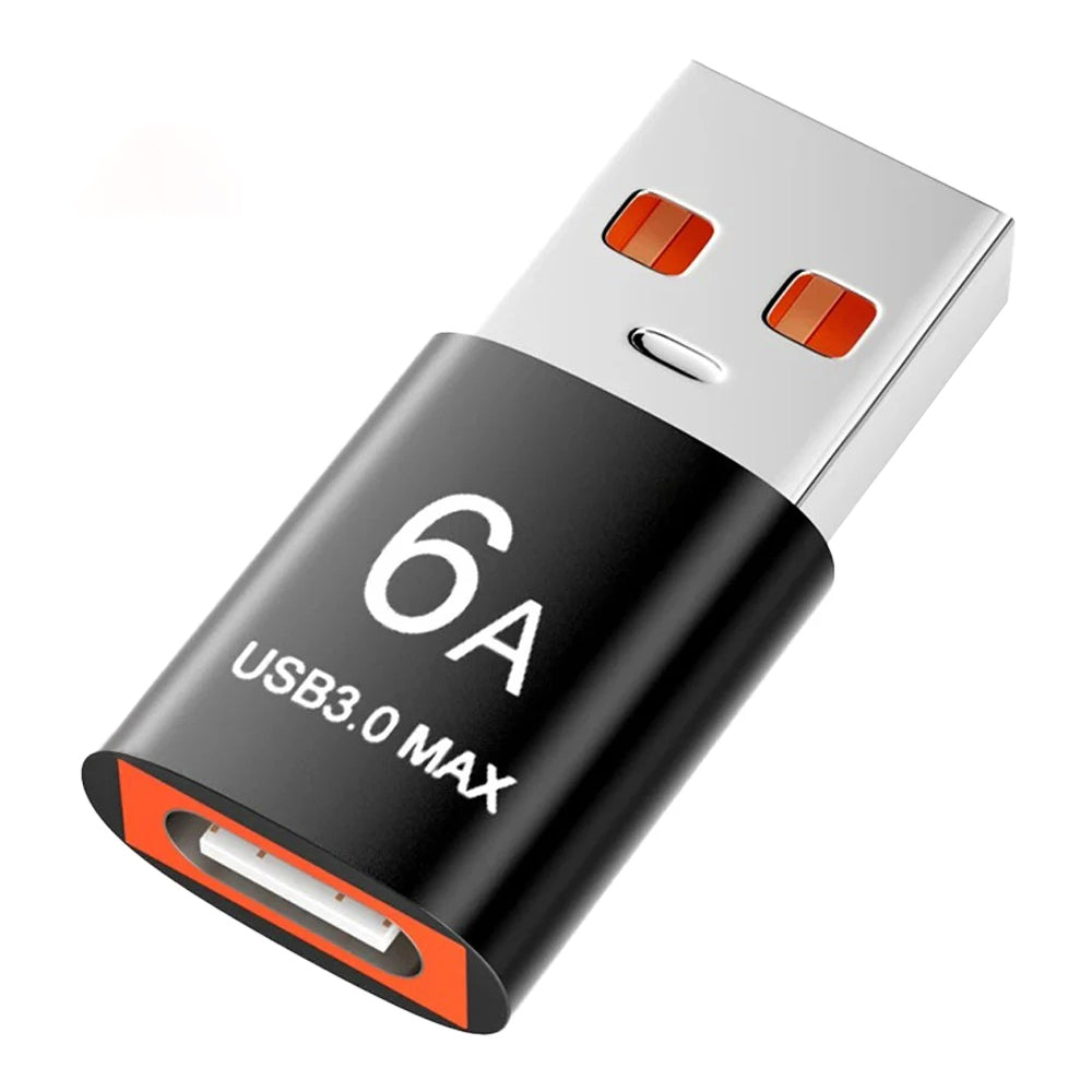 USB-C to USB-A Data and Charging Adapter Techsuit A5 HyperPort, Black Orange
