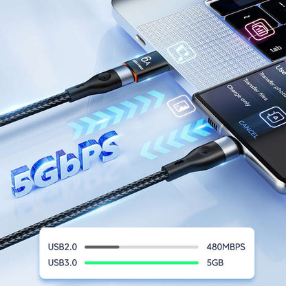 USB-C to USB-A Data and Charging Adapter Techsuit A5 HyperPort, Black Orange