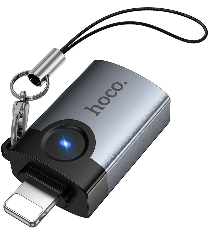 OTG Lightning Adapter - USB-A HOCO UA46, Gray