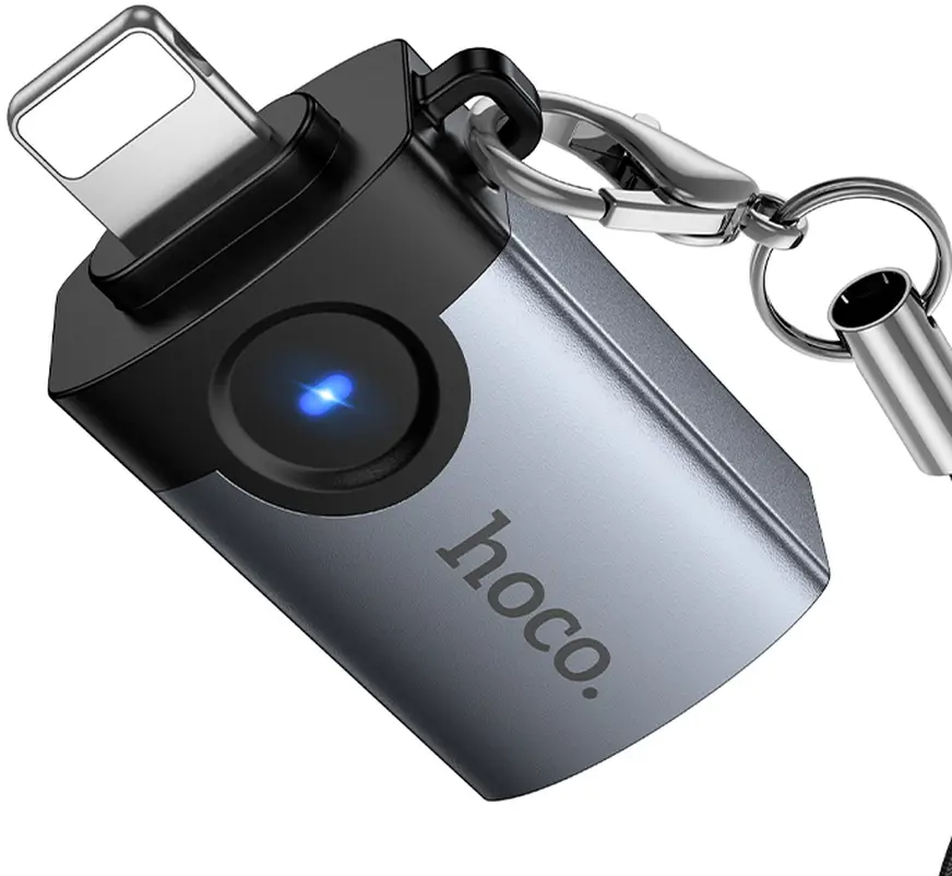 OTG Lightning Adapter - USB-A HOCO UA46, Gray